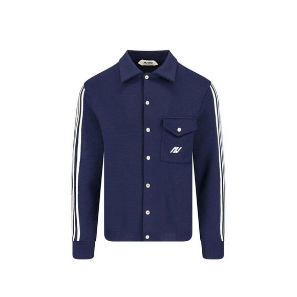 Autry Blue Nylon Men's Cardigan